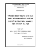 Đề tài: TÌM HIỂU THỰC TRẠNG GIÁO DỤC THỂ CHẤT CHO TRẺ MẪU GIÁO Ở MỘT SỐ TRƯỜNG MẦM NON KHU VỰC SÓC SƠN - HÀ NỘI