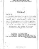 Báo cáo: Xây dựng mô hình áp dụng các tiến bộ kỹ thuật nông nghiệp nhằm góp phần ổn định và nâng cao đời sống cho đồng bào dân tộc xã Tân Thành huyện Tân Châu tỉnh Tây Ninh