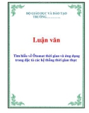 Luận văn: Tìm hiểu về Ôtomat thời gian và ứng dụng trong đặc tả các hệ thống thời gian thực