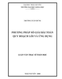 Luận văn Thạc sĩ Toán học: Phương pháp số giải bài toán quy hoạch lồi và ứng dụng