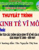 Bài thuyết trình: Phân tích các chính sách kinh tế vĩ mô của Singapore giai đoạn từ 2000 đến nay