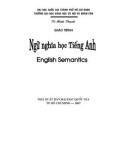 Giáo trình Ngữ nghĩa học tiếng Anh (English semantics): Phần 1 - Tô Minh Thanh