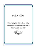 LUẬN VĂN: Một số giải pháp phát triển hệ thống Trung tâm Giới thiệu việc làm công ở Việt Nam đến năm 2010