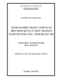 Tóm tắt Luận văn Thạc sĩ Triết học: Đánh giá hiện trạng và đề xuất biện pháp quản lý chất thải rắn tại huyện Hải Lăng - tỉnh Quảng Trị