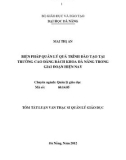 Tóm tắt Luận văn Thạc sĩ Giáo dục học: Biện pháp quản lý quá trình đào tạo tại trường Cao đẳng Bách khoa Đà Nẵng trong giai đoạn hiện nay