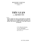 Tiểu luận Hệ phân tán: Hoàn thiện kỹ thuật đảm bảo gắn bó dữ liệu trong các website khi cập nhật cơ sở dữ liệu bằng ngôn ngữ ASP trên mạng internet