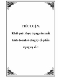 TIỂU LUẬN: Khái quát thực trạng sản xuất kinh doanh ở công ty cổ phần dụng cụ số 1