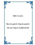 TIỂU LUẬN: Báo cáo quản lý công tác quản lý vốn của Công ty cổ phần hà bắc