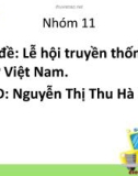 Bài thuyết trình: Lễ hội truyền thống ở Việt Nam