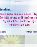 Bài thuyết trình Sự thích nghi của các nhóm thực vật bậc thấp trong môi trường nước. Sự tiến hóa của thực vật từ nước lên cạn: Sự thích nghi của thực vật tảo