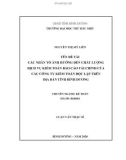 Luận văn Thạc sĩ Kế toán: Các nhân tố ảnh hưởng đến chất lượng dịch vụ kiểm toán báo cáo tài chính của các công ty kiểm toán độc lập trên địa bàn tỉnh Bình Dương