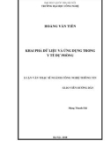 Luận văn Thạc sĩ ngành công nghệ thông tin: Khai phá dữ liệu và ứng dụng trong y tế dự phòng