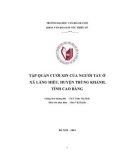 Tóm tắt Khóa luận tốt nghiệp khoa Văn hóa dân tộc thiểu số: Tập quán cưới xin của người Tày ở xã Lăng Hiếu, huyện Trùng Khánh, tỉnh Cao Bằng