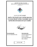 ĐỀ TÀI PHÂN TÍCH KẾT QUẢ KINH DOANH VÀ GIẢI PHÁP NÂNG CAO HIỆU QUẢ KINH DOANH KHÁCH SẠN SAĐÉC 