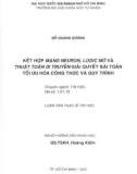 LUẬN VĂN THẠC SĨ: KẾT HỢP MẠNG NEURON, LOGIC MỜ VÀ THUẬT TOÁN DI TRUYỀN GIẢI QUYẾT BÀI TOÁN TỐI ƯU HÓA CÔNG THỨC VÀ QUY TRÌNH