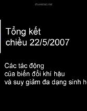 Bài thuyết trình: Các tác động của biến đổi khí hậu và suy giảm đa dạng sinh học