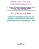 Nghiên cứu xây dựng quy hoạch môi trường khu vực ven biển vùng Đồng bằng sông Hồng giai đoạn 2001- 2010