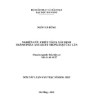 Tóm tắt luận văn Thạc sĩ Khoa học: Nghiên cứu chiết tách, xác định thành phần Ancaloit trong hạt cau lùn