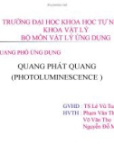 Bài thuyết trình Vật lý: Quang phổ ứng dụng quang phát quang (Photoluminescence)