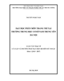 Luận văn Thạc sĩ ngành Mĩ thuật: Dạy học phân môn trang trí tại trường THCS Nam Trung Yên - Hà Nội