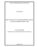 Luận án Tiến sĩ Lịch sử Đảng Cộng sản Việt Nam: Công tác dân vận của Đảng bộ liên khu Việt Bắc từ tháng 10-1949 đến tháng 7-1954