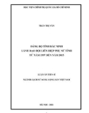 Luận án Tiến sĩ: Đảng bộ tỉnh Bắc Ninh lãnh đạo Hội Liên hiệp Phụ nữ tỉnh từ năm 1997 đến năm 2015