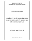 Luận văn Thạc sĩ Kinh tế: Tác động của mở cửa thương mại và thay đổi chính sách tiền tệ lên hiệu ứng truyền dẫn tỷ giá tại Việt Nam