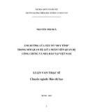 Luận văn Thạc sĩ Báo chí học: Ảnh hưởng của yếu tố duy tình trong mối quan hệ giữa nhân viên quan hệ công chúng và nhà báo tại Việt Nam