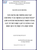 Luận văn Thạc sĩ Vật lý: Xây dựng hệ thống bài tập chương 'Các định luật bảo toàn' lớp 10 THPT nhằm phát triển năng lực tư duy độc lập và nâng cao hiệu quả tự học của học sinh