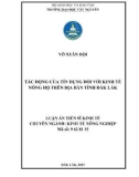 Luận án Tiến sĩ Kinh tế: Tác động của tín dụng đối với kinh tế nông hộ trên địa bàn tỉnh đắk Lắk