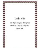 Luận văn: Cải thiện công tác đãi ngộ tài chính tại Công ty Xăng Dầu Quân Đội