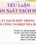 Tiểu luận: Sản xuất sạch hơn - Sản xuất sạch hơn trong ngành công nghiệp mía đường