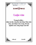 Luận văn: Trang bị điện – điện tử dây chuyền cán thép Tấm nhà máy cán thép Cửu Long. Đi sâu nghiên cứu công đoạn cán thô