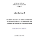 Luận văn Thạc sĩ Tài chính Ngân hàng: Tác động của công bố thông tin tới tính thanh khoản của các cổ phiếu niêm yết trên thị trường chứng khoán Việt Nam