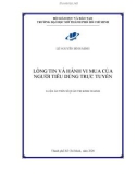 Luận án Tiến sĩ Quản trị kinh doanh: Lòng tin và hành vi mua của người tiêu dùng trực tuyến