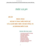 Tiểu luận: Phân tích Hành vi Thay đổi Nhân sự của Giám đốc Điều hành Công ty Ausdoor Miền Nam