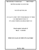 Tóm tắt luận án Tiến sĩ Luật học: Lý luận và thực tiễn về bảo hộ đầu tư theo các hiệp định về đầu tư của ASEAN trong giai đoạn hiện nay