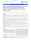 báo cáo hóa học: Efficacy of radial styloid targeting screws in volar plate fixation of intra-articular distal radial fractures: a biomechanical study in a cadaver fracture model