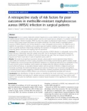 báo cáo hóa học: A retrospective study of risk factors for poor outcomes in methicillin-resistant staphylococcus aureus (MRSA) infection in surgical patients