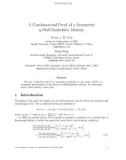 Báo cáo toán học: A Combinatorial Proof of a Symmetric q-Pfaﬀ-Saalsch¨ tz Identity u