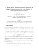 Báo cáo toán học: A short proof, based on mixed volumes, of Liggett's theorem on the convolution of ultra-logconcave sequences