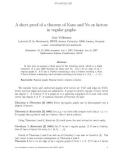 Báo cáo toán học: A short proof of a theorem of Kano and Yu on factors in regular graphs