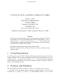 Báo cáo toán học: A short proof of a partition relation for triples