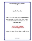 Luận văn Thạc sĩ Tài chính ngân hàng: Nâng cao chất lượng cho vay khách hàng doanh nghiệp tại Ngân hàng Nông nghiệp và Phát triển nông thôn Việt Nam - Chi nhánh Mỹ Đình