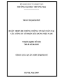 Tóm tắt luận án Tiến sĩ Kinh tế: Hoàn thiện hệ thống thông tin kế toán tại các Công ty cổ phần xây dựng Việt Nam