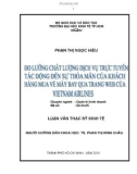 Đề tài: Đo lường chất lượng dịch vụ trực tuyến tác động đến sự thỏa mãn của khách hàng mua vé máy bay qua trang web của Vietnam Airlines