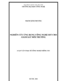 Luận văn Thạc sĩ Công nghệ thông tin: Nghiên cứu ứng dụng công nghệ IoT cho giám sát môi trường