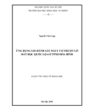 Luận văn Thạc sĩ Khoa học : Ứng dụng GIS đánh giá nguy cơ trượt lở đất dọc quốc lộ 6 ở tỉnh Hòa Bình