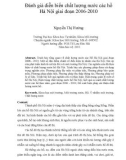 Đề tài: Đánh giá diễn biến chất lượng nước các hồ Hà Nội giai đoạn 2006-2010