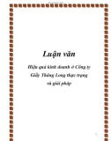 Luận văn: Hiệu quả kinh doanh ở Công ty Giầy Thăng Long thực trạng và giải pháp